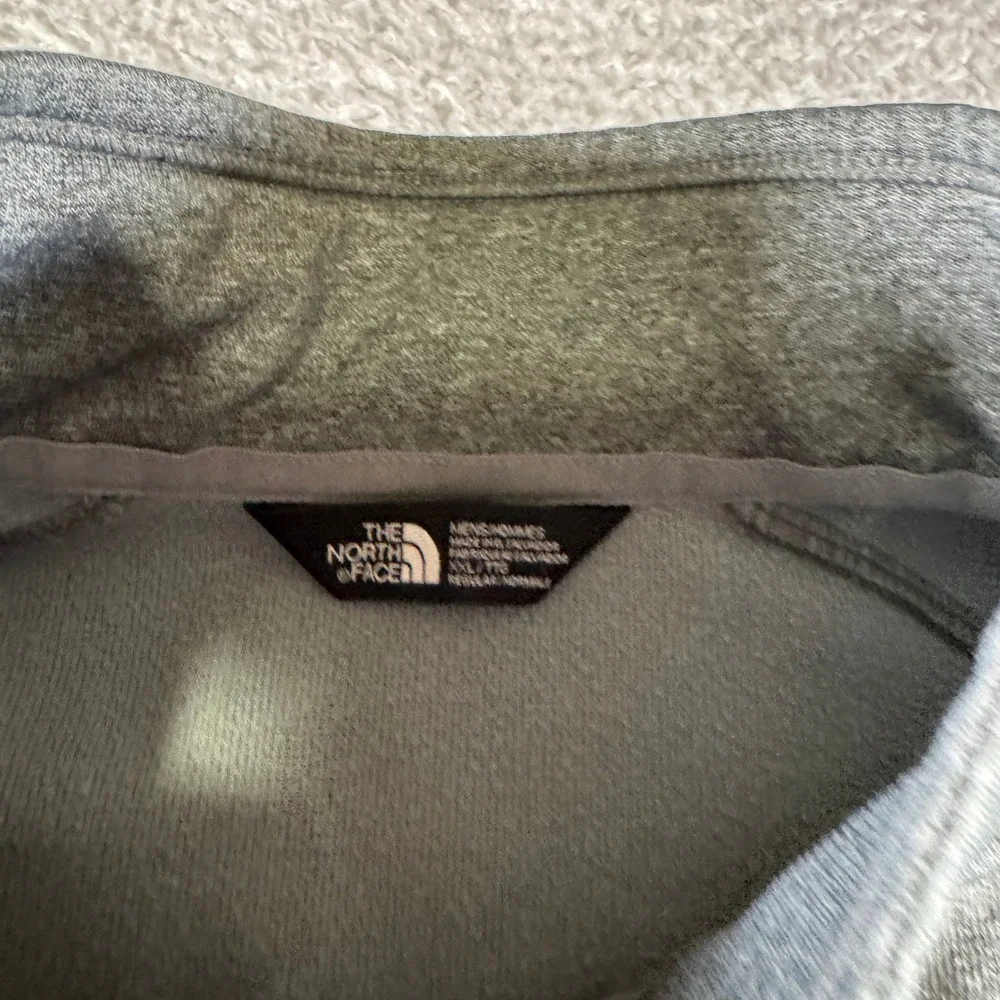 The North Face Men's XXL 2XL Full Zip Sweatshirt Light Gray Pocket Grey Clean